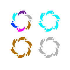 COLORFUL PEOPLE TOGETHER TEAM TEAMWORK UNION VECTOR ISOLATED ON WHITE