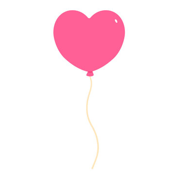 Pink heart balloon illustration