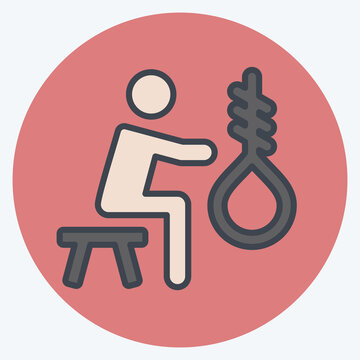 recommend clip art: Icon Suicide. related to Seath symbol. color mate style. simple illustration