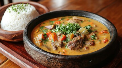 Rich and Creamy Peanut Stew with Oxtail, Tripe, and Vegetables