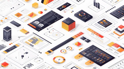 flexible infographic layouts with modular blocks for scalable data representation and adaptable arrangements