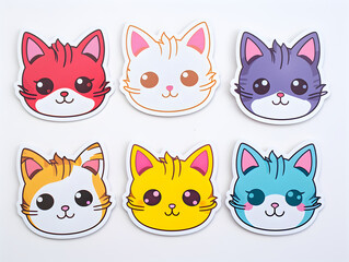 Fototapeta premium Hyottoko Mask head kawaii stickers with vibrant color