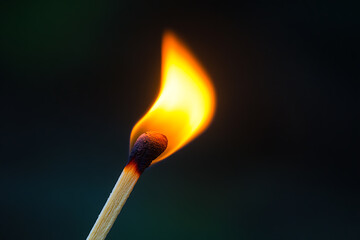 A burning matchstick symbolizing patience, depicted with a glowing flame and a wooden stem
