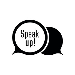 speak up text on white background