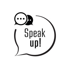 speak up text on white background