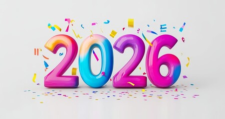 Happy New Year 2026 3D Text Effect
