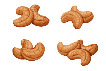 Vector product  cashew nuts icon.  Illustration of food cashew nuts in flat minimalism style.Vector eps 10. perfect for design elements