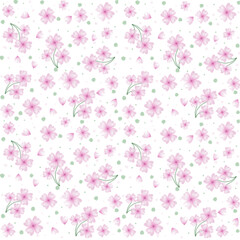 seamless pattern with pink flowers