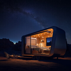 High-Tech Tiny Home Under Starlit Sky