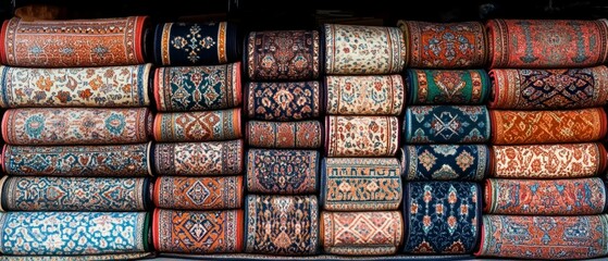 Prayer Rug Market Display Islam Religion Spiritual Symbol