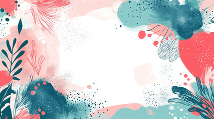 Abstract background with floral motif and empty white space in the center, elegant and decorative design