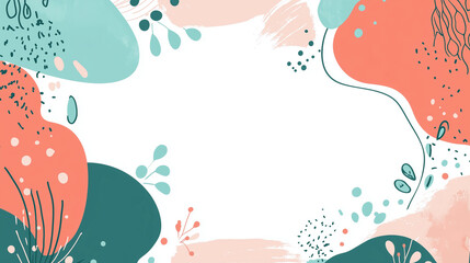 Obraz premium Abstract graphic background with perimeter elements and white empty space in the center, modern and versatile design