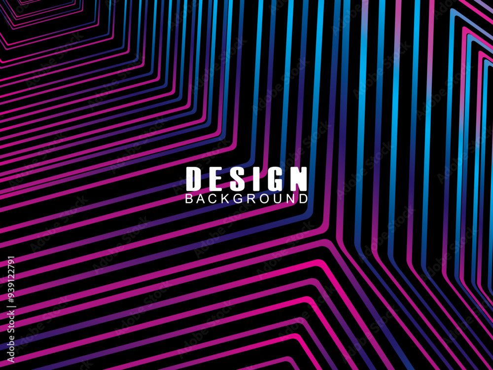 Fototapete futuristic abstract technology shining rainbow light lines with modern lines pattern black backgroun
