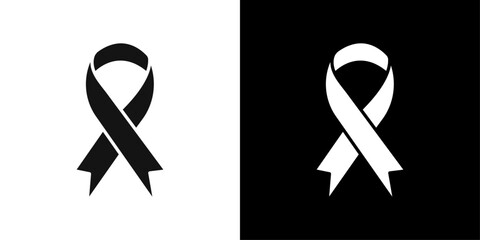 Awareness ribbon icon Flat vector set outline