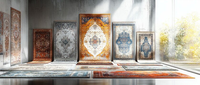 Prayer Rug Market Display Islam Religion Spiritual Symbol