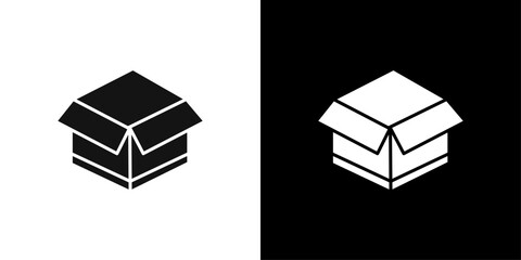 Box icon Flat vector set outline