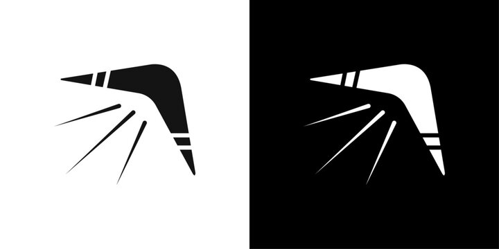 recommend clip art: Boomerang Icon Flat vector set outline