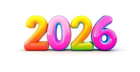 Happy New Year 2026 3D Text Effect