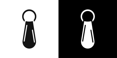 Key Chain Icon Flat vector set outline