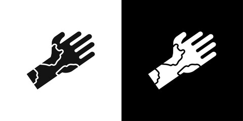 mottled skin icon Flat vector set outline