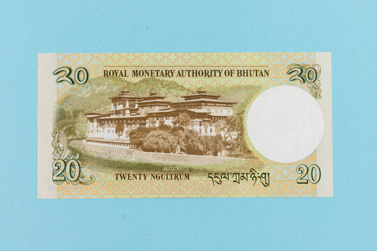 Bhutan Twenty Ngultrum Currency Note with Punakha Dzong
