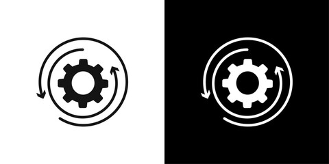 processing icon Flat vector set outline