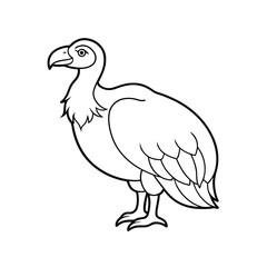 Vector illustration of a vulture in full line art, detailed and majestic for wildlife design.