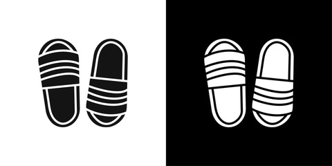 Slippers icon Flat vector set outline