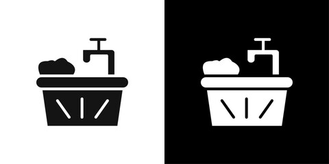 Water soak icon Flat vector set outline