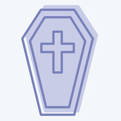 Icon Coffin. related to Seath symbol. two tone style. simple illustration