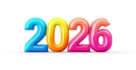 Happy New Year 2026 3D Text Effect