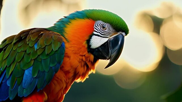 close-up of a parrot footage