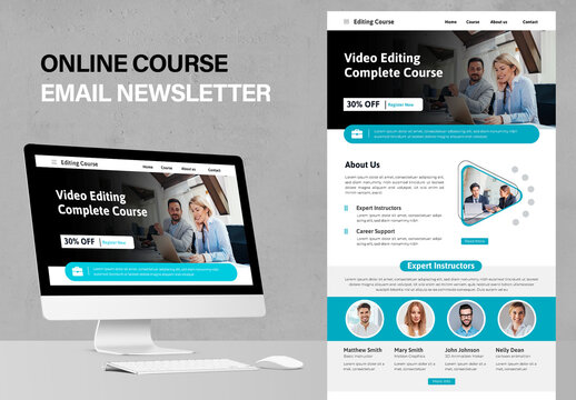 Online Course Newsletter Template Layout