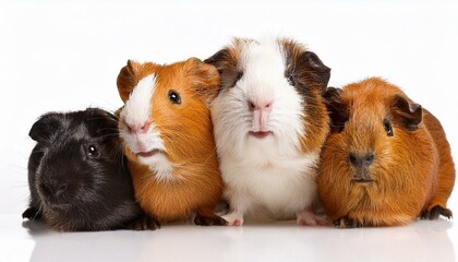 モルモットのポートレート（guinea pigs portrait white background ）
