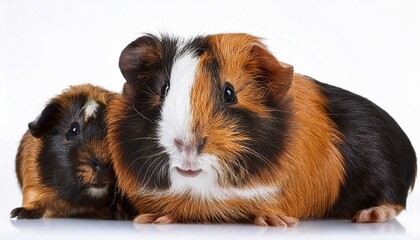 モルモットのポートレート（guinea pigs portrait white background ）

