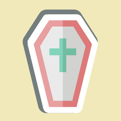 Obraz premium Sticker Coffin. related to Seath symbol. simple illustration