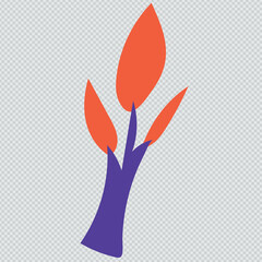 Png flat design flower illustration with retro color