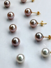 Pearl Earrings, Golden Studs