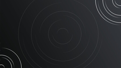 Abstract Black Background with white circle lines