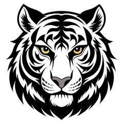 tiger head silhouette vector illustration mascot logo