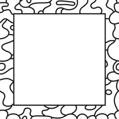 Abstraction with wavy lines. Wavy lines pattern. Black contours on white background. Empty space for text or picture.