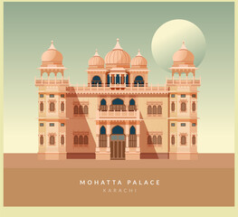 Mohatta Palace Museum - Karachi - Stock Illustration