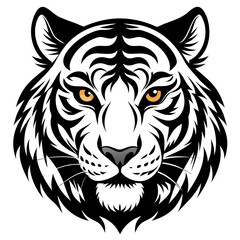 tiger head silhouette vector illustration mascot logo