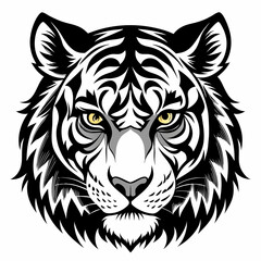 tiger head silhouette vector illustration mascot logo