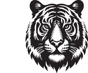 Tiger silhouette vector style with White Background