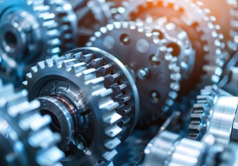 Close-up of Interlocking Gears
