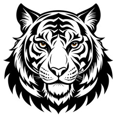 tiger head silhouette vector illustration mascot logo