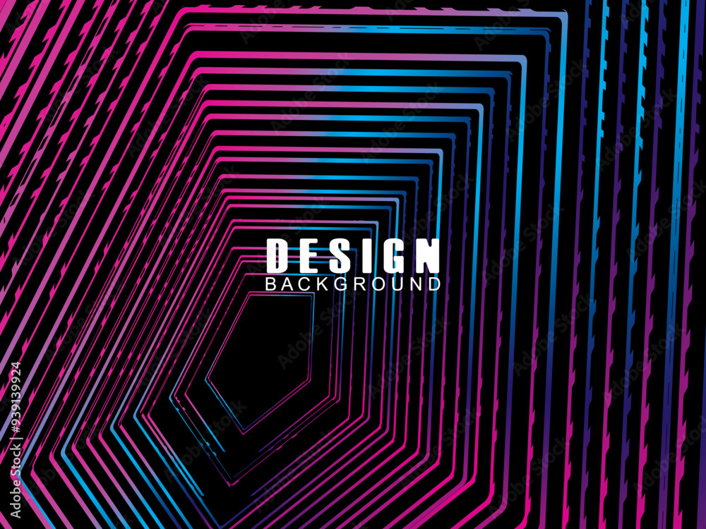 Fototapete futuristic abstract technology shining rainbow light lines with modern lines pattern black backgroun