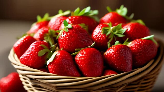  Freshly picked strawberries ripe and ready to enjoy