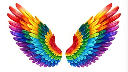 Obraz premium Vibrant rainbow pride wings representing LGBTQ freedom and equality